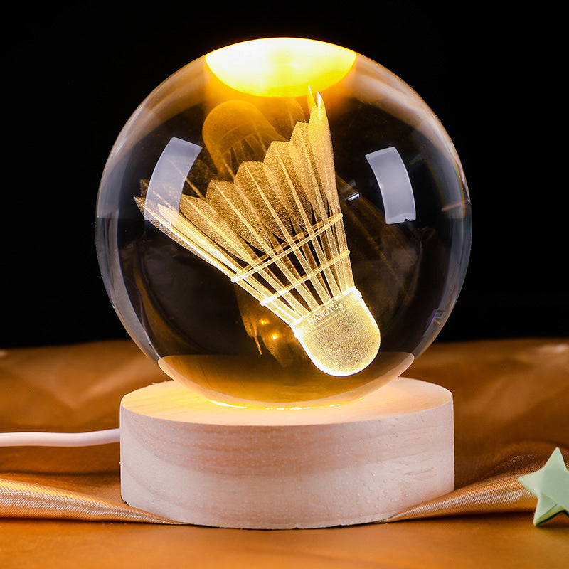 3D Engraved Sports Ball Lamp