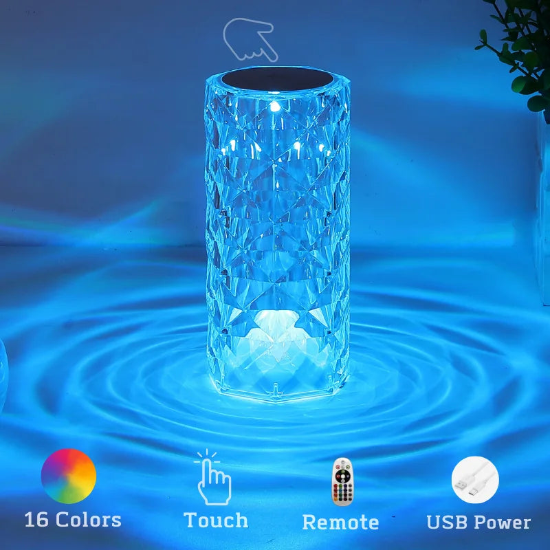 Crystal Rose Touch Lamp