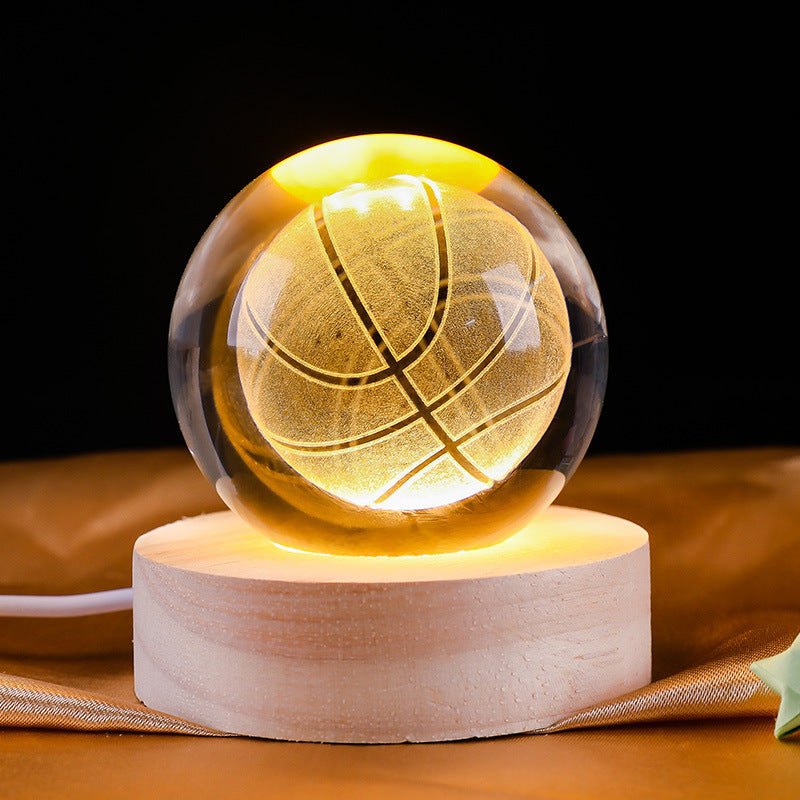 3D Engraved Sports Ball Lamp